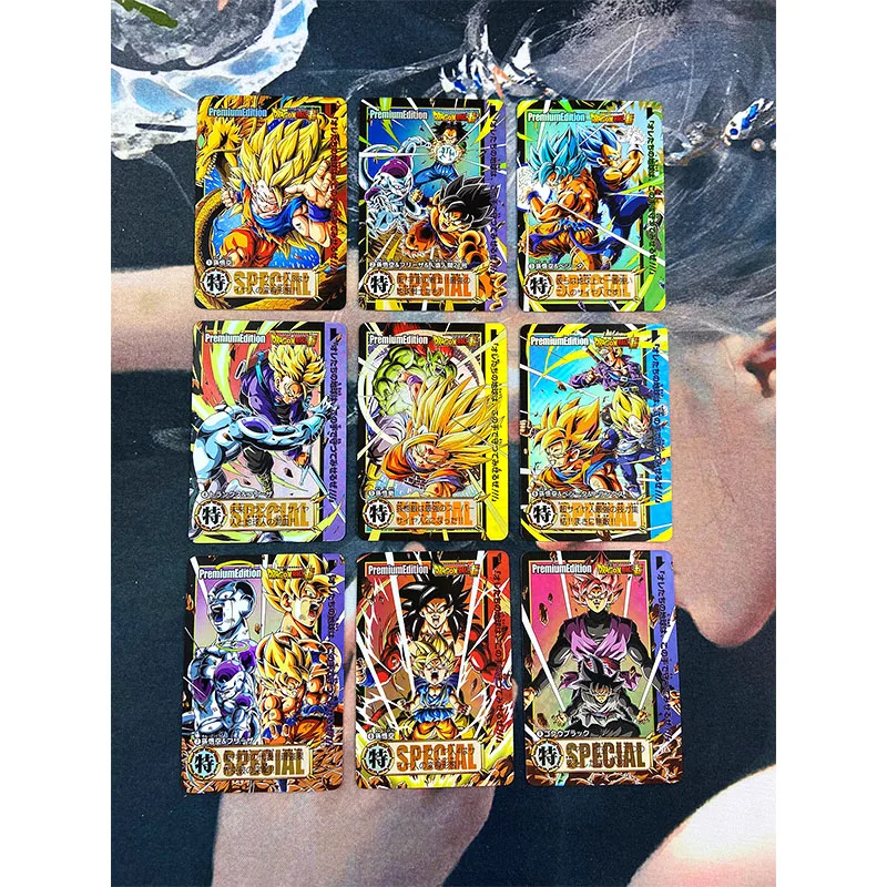 9Pcs/set Dragon Ball Super Goku Black Frieza DIY Homemade Bronzing Flash Card Christmas Birthday Gift Game Toys Collection Card