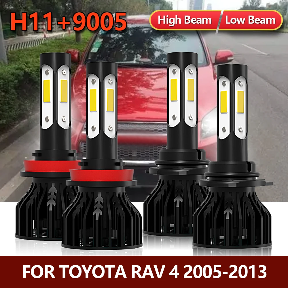 4x светодиодный лампы для фар 9005 H11 High Low Combo четырехсторонний комплект для Toyota RAV 4 RAV4 2005 2006 2007 2008 2009 2010 2011 2012 2013