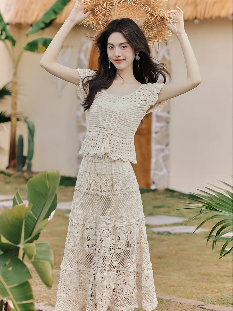 

Летний красивый комплект из двух предметов Ultra Alliance для пляжного отдыха, путешествий, хлопковая женская одежда