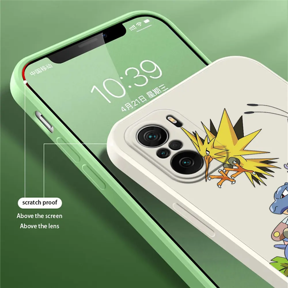 Anime Pocket Monster Pokemon Phone Case For Xiaomi 13T Pro 13 12T 11T 10T Pro Mi 11 Lite 5G NE 12 11 10 9 Liquid Silicone Covers