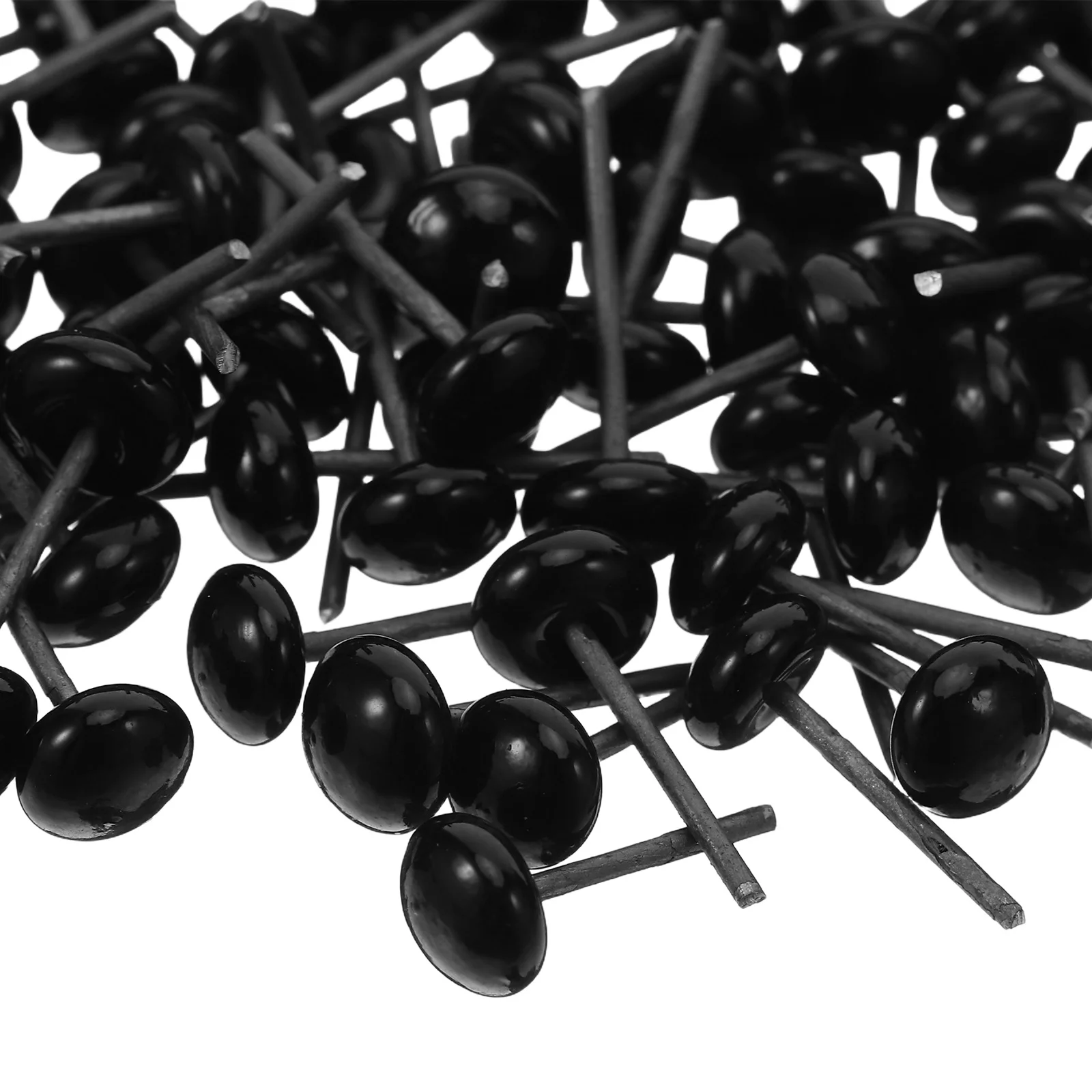 ตาแก้วสีดำ 100 ชิ้น ขนาด 5 มม. ทรงกลม สำหรับงานฝีมือ ตาปลอมเหมือนจริงสำหรับสัตว์ ใช้เสียบเข็ม ปลอดภัยสำหรับงานถักโครเชต์และงานฝีมือ