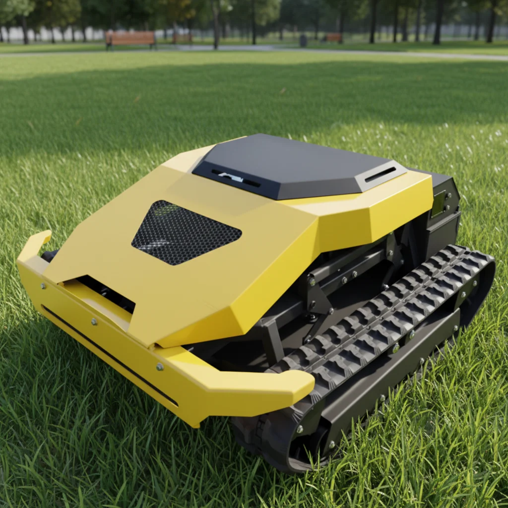 Customize Self Propelled Track Lawn Mower Remote Control 110cm Wide