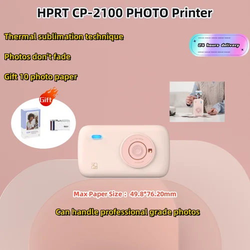 HPRT 스마트폰 염료 승화 포토 프린터, CP2100 용, 임프레소라 휴대용 미니, DIY 공유, 800mAh, 신제품 