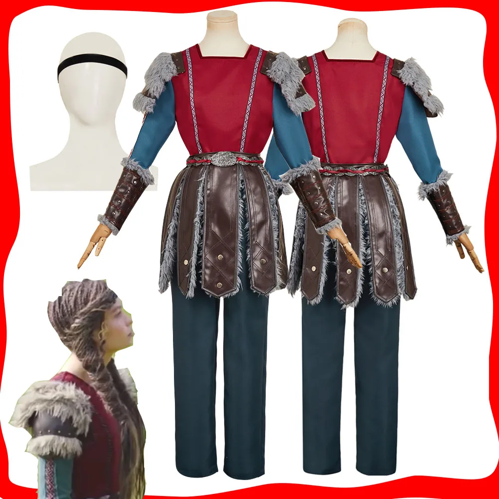 

Women Fantasy Astrid Cosplay Red Suit Roleplay Costume 2025 Movie How to Train Disguise Dragon Clothes Halloween Carnival Party