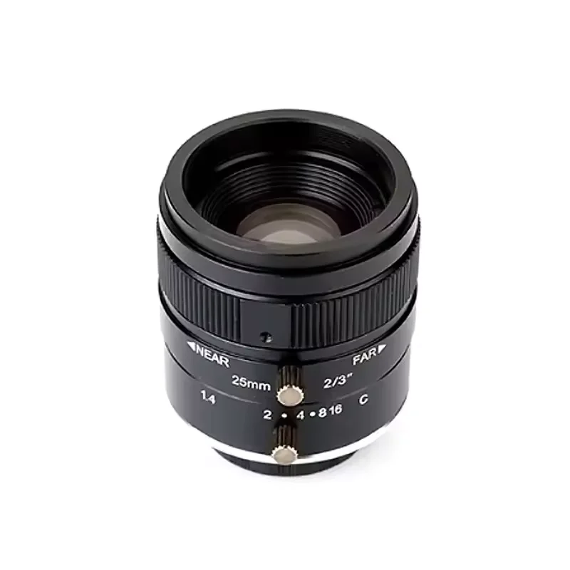 NEW 5MP Low Distortion F1.4-F16 Fixed Focus Camera Lenses 25mm FA C Mount Industrial Optical Lens for 2/3