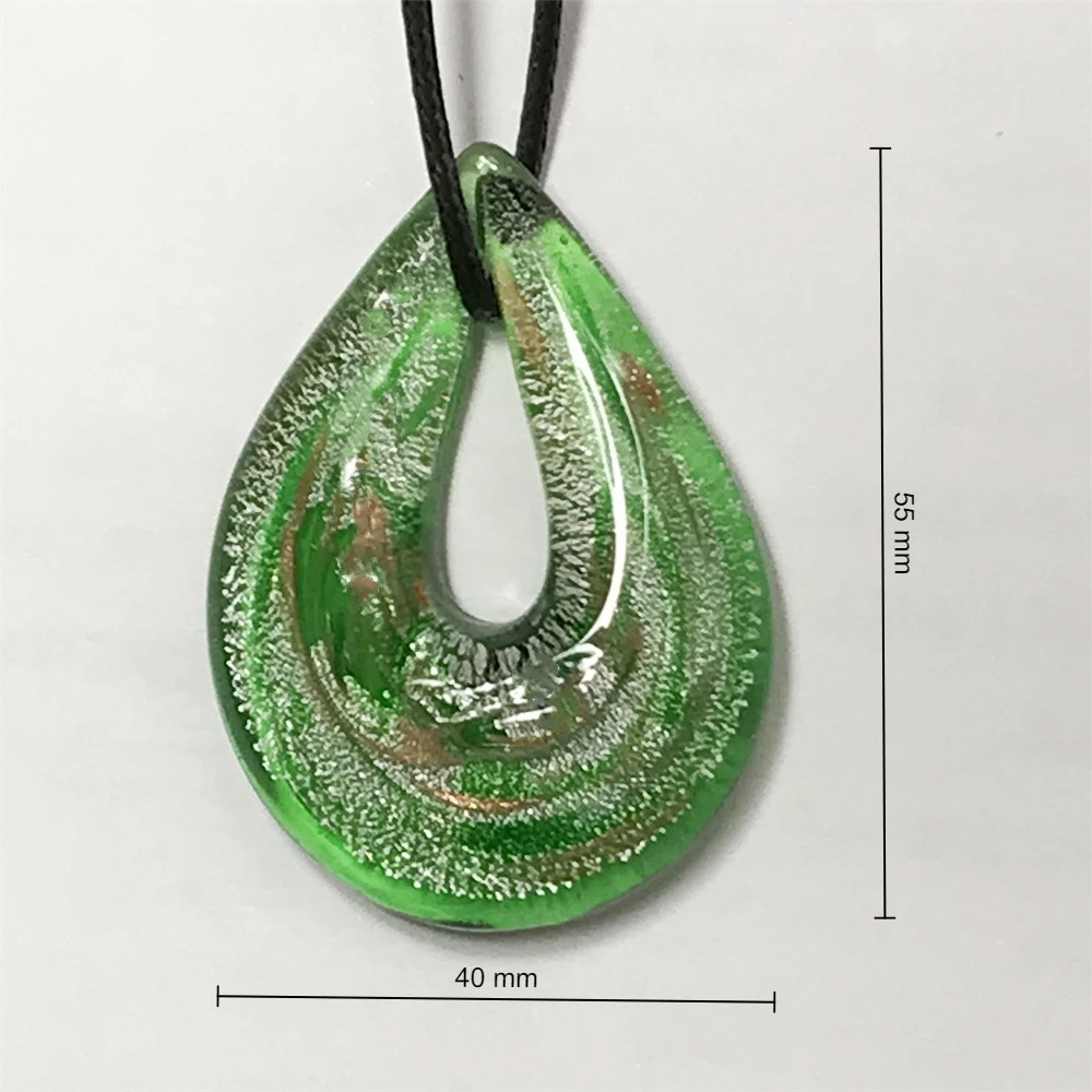 Women\'s Handmade Water Drop Murano Lampwork Glass Pendant for Necklace  Jewelry Gifts