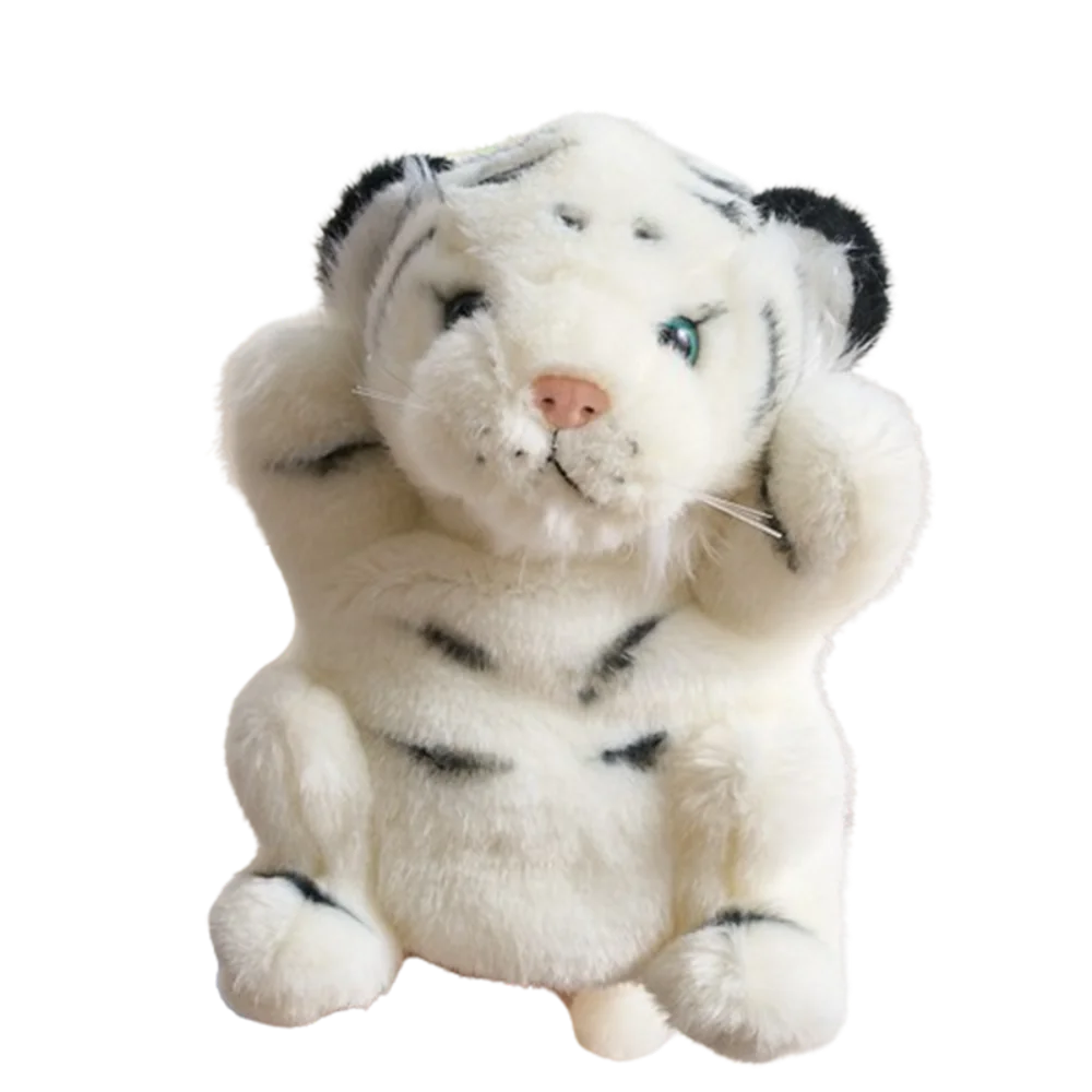 

Мягкая плюшевая игрушка-тигр для рассказывания историй, кукла-перчатка для пальцев, 20 см, для раннего развития