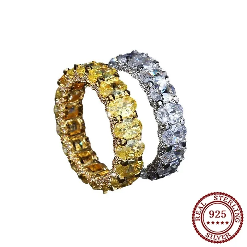 

Новинка 2025, модное серебро 925 пробы, классическое темпераментное атмосферное модное классическое женское кольцо с бриллиантами, универсальное кольцо с цирконом