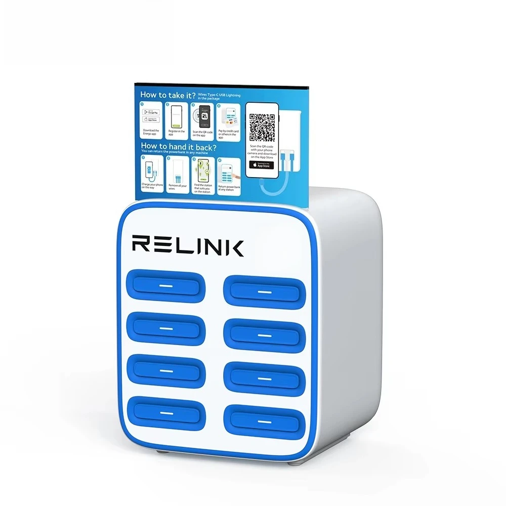

Relink Portable Shared Powerbank Cell Phone Fast Charging Sharing Power Bank Rental Kiosk Power Banks Power Station
