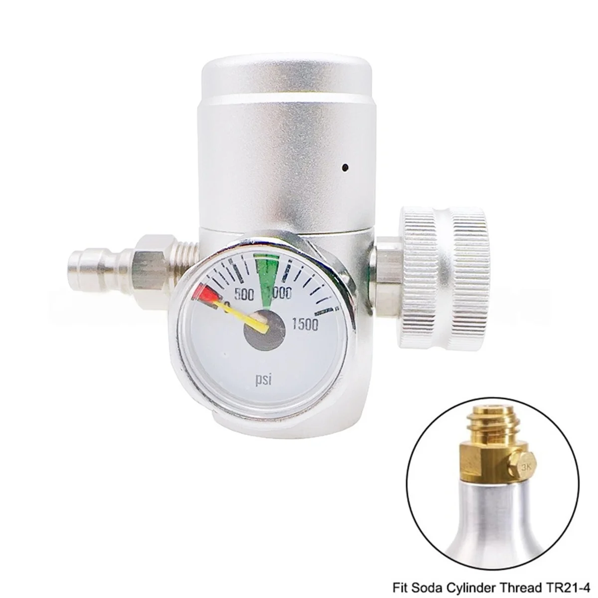 A83Z For Soda Cylinder Quick Fill Connector TR21-4 Threaded for Micro-Adjustable Valve for Home Brewing