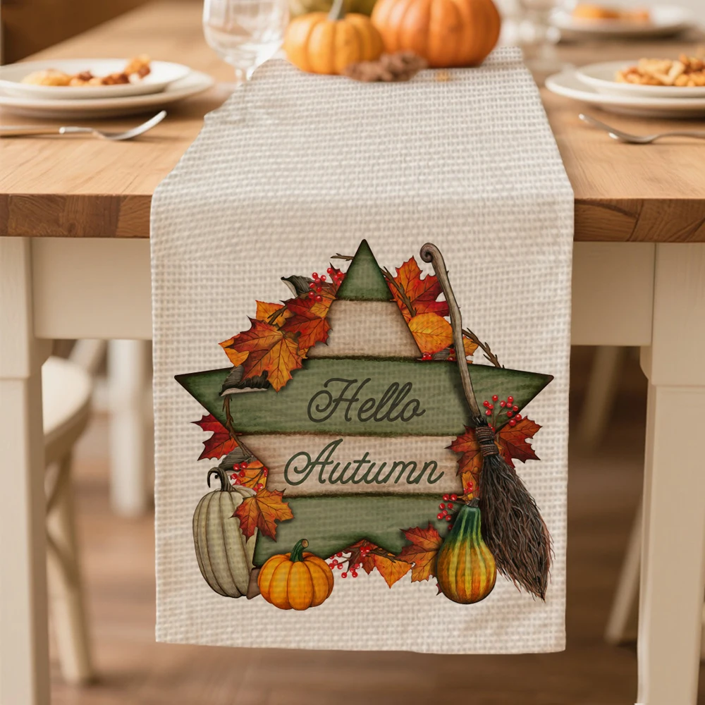 

table runners autumn Table decoration and accessories for Harvest Festival Thanksgiving Day tablecloth