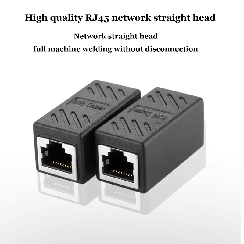 

Network Cable Pair Connector Extender Adapter RJ45 Network Gigabit Dual Pass Crystal Head Broadband Adapter Interface Straight T