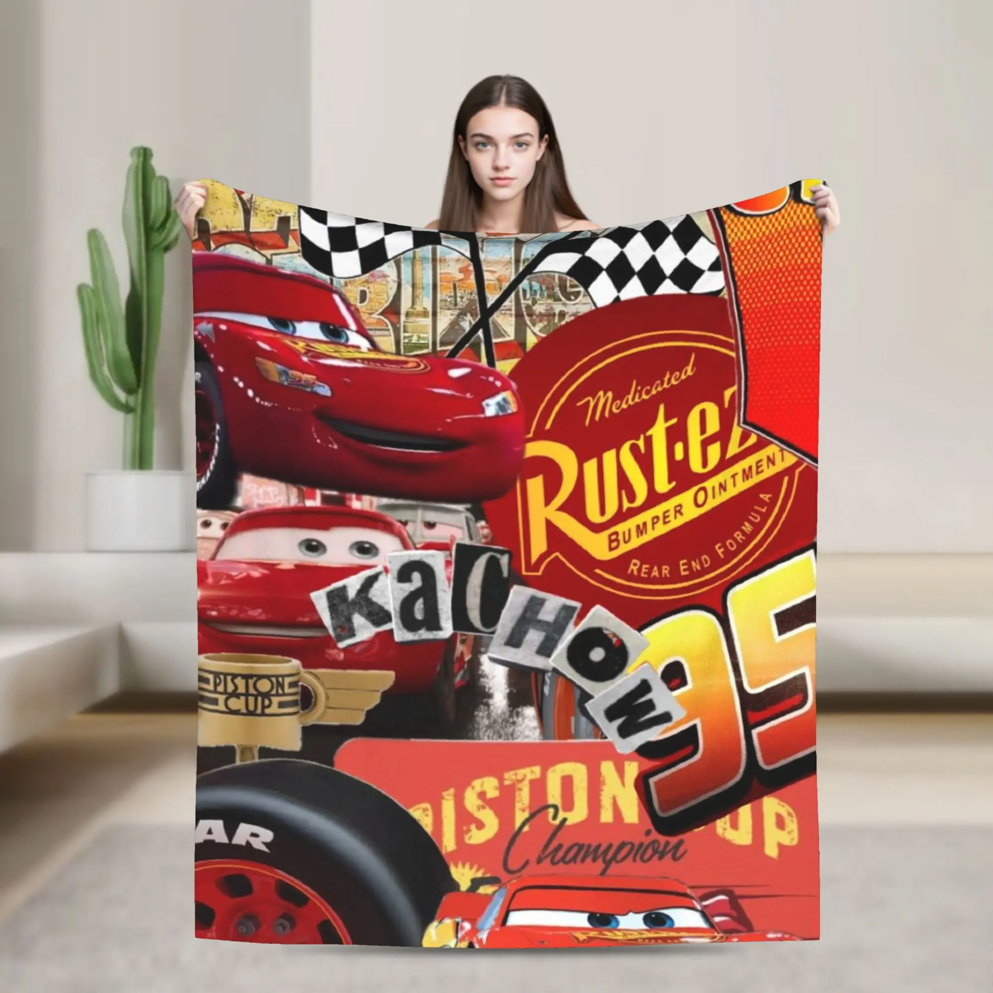 

Lightning McQueen Car Movie Accessories Blanket Super Soft Warm Throw Blankets for Couch 50x60 Inches Multi-size Bedding Throws