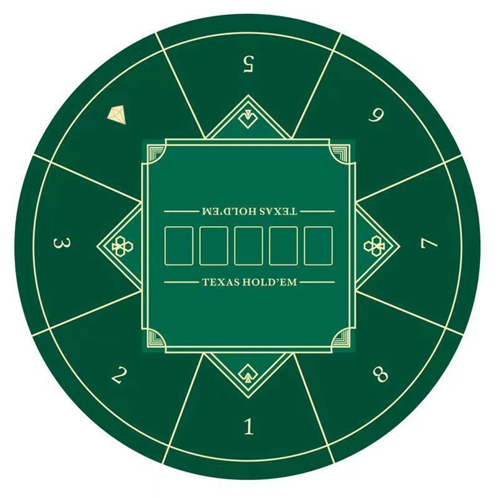 

Texas Hold'em Round Casino Tablecloth Poker Game Mat Portable Rubber Waterproof Poker Table Cover for 8 Player Table Cloth