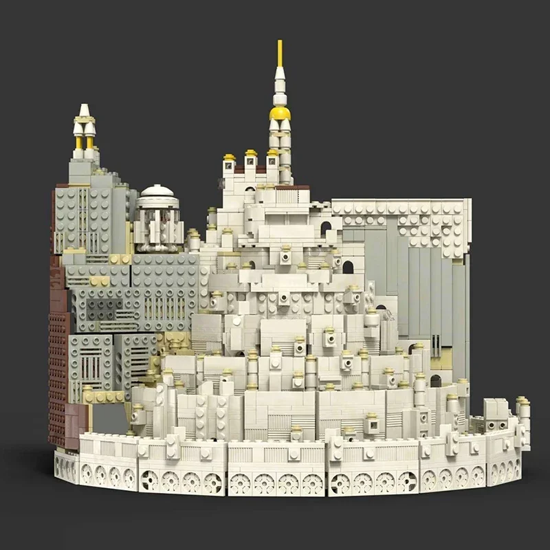 BuildMoc The Rings Minas Tirith Castle Building Blocks Set Kings Palace Capital Edifice Bricks Toy Children Birthday Xmas Gifts