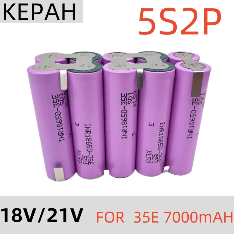 5S2P 5S3P 5S4P 2S1P 18650 35E 3500mAh/7000mAh wiertarka elektryczna 8.4V 21V 35E akumulator litowy wkrętak elektryczny