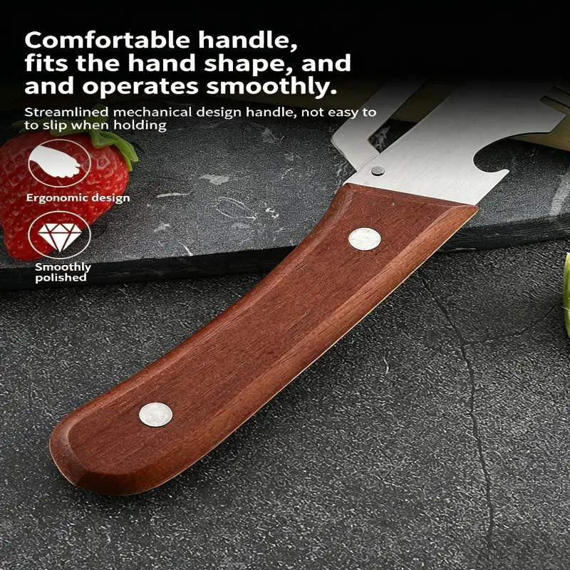 Multi-functional Vegetable Peeler, 2026 Ktchen Multi-function Stainless Steel Thickened Fruit Peeler Knife With Wooden Handle