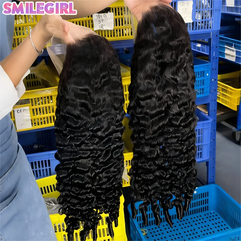 Pelucas de Cabello Humano Rizado Birmano con Rizos en Espiral en las Puntas, Peluca Frontal de Encaje HD 13x6, Densidad 250, Pelucas Brasileñas Originales Pre-Desplumadas de 40 Pulgadas