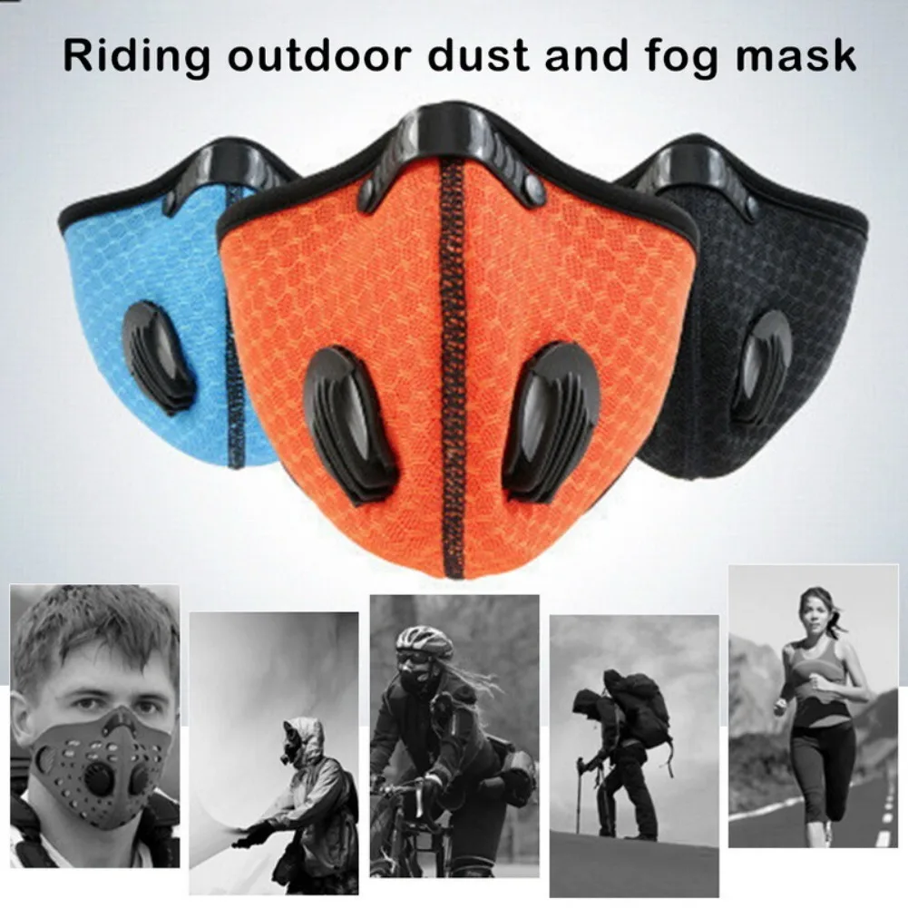 Ciclismo dobrável capa facial respirando máscara facial esporte ao ar livre anti-poluição pm2.5 boca capa filtro máscaras de segurança reutilizáveis lavável