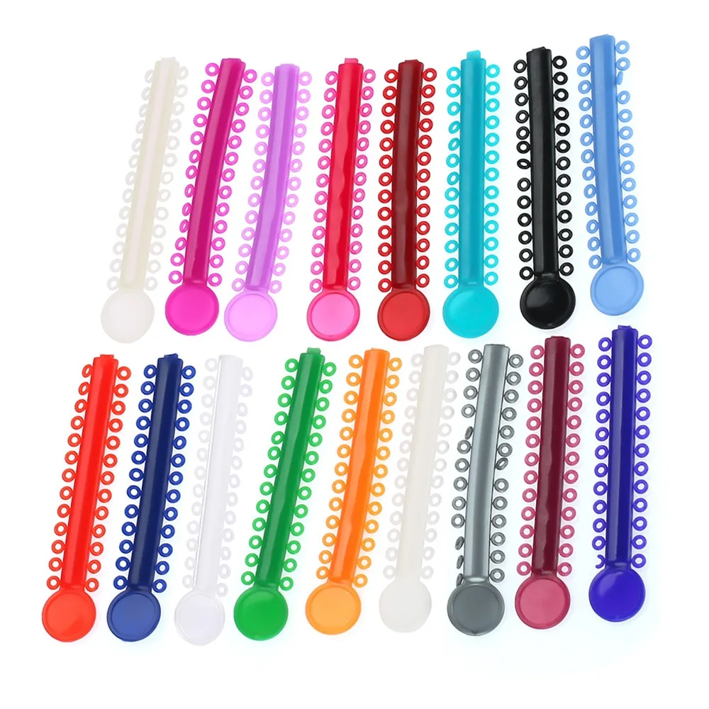 40Pcs Multi Color Orthodontic Ligature Bands Elastic Dental Teaching Teeth Corrector Bands Orthodontic Ligating Ties