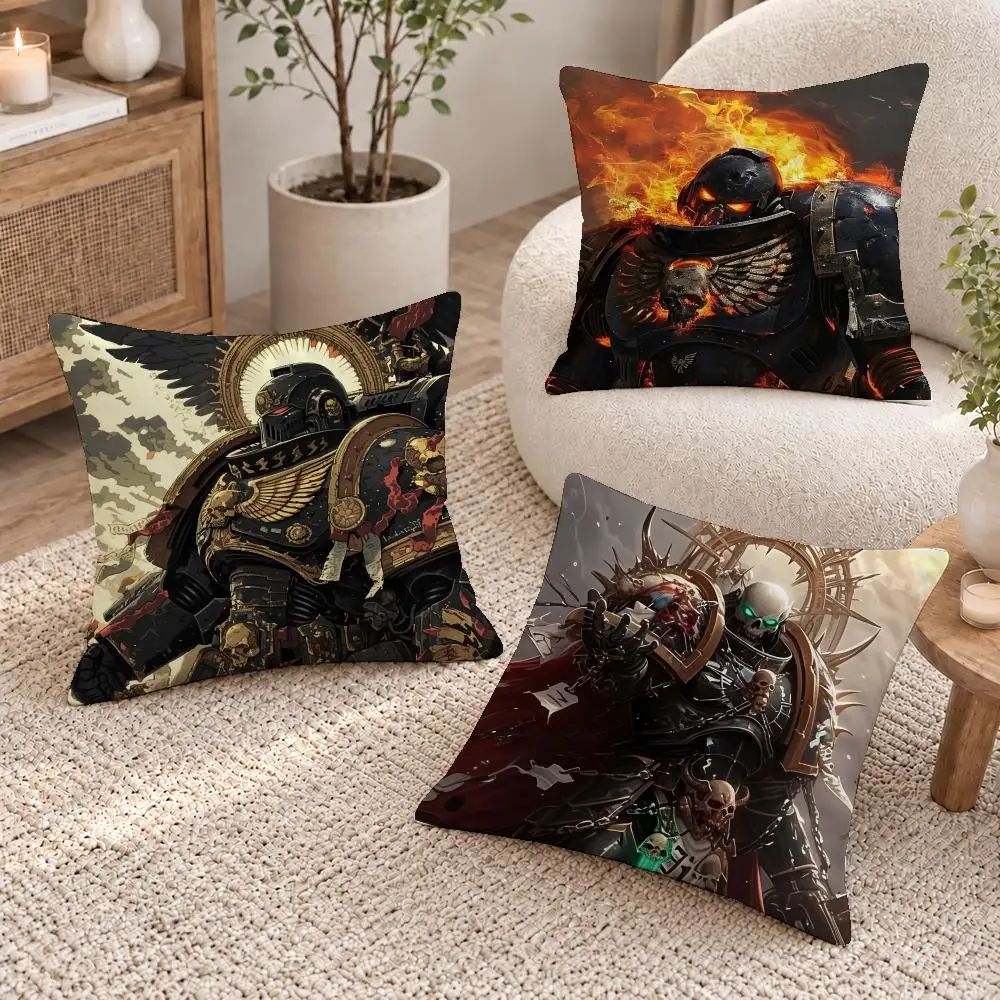 Epic Game Warhammer 40K Cushion Cover Short Plush Pillow Cover, Washable Wrinkle-Resistant for Sofa Bedroom Decor Gift
