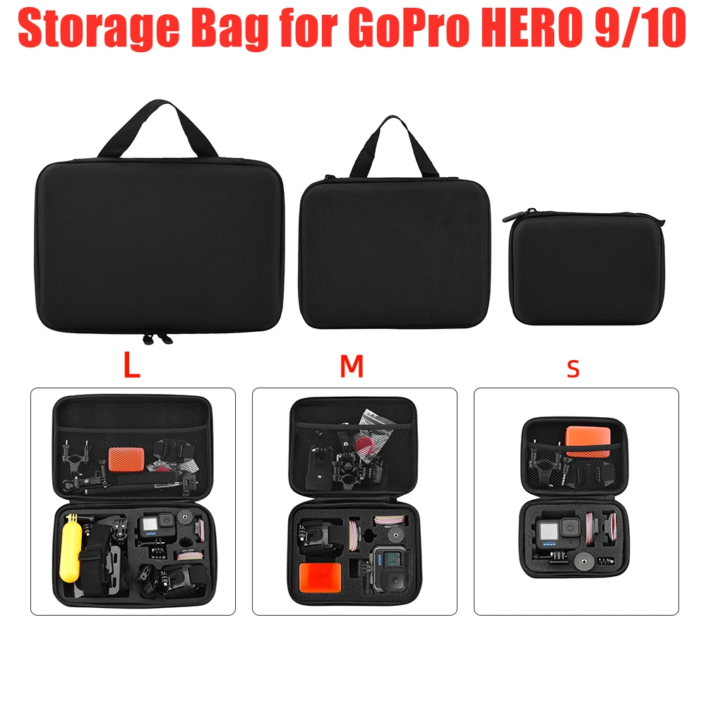 Storage Bag for GoPro HERO 9/10 Portable Handbag Anti-Shock Carrying Case Nylon Bag for GoPro HERO9/10 Camera Accessory