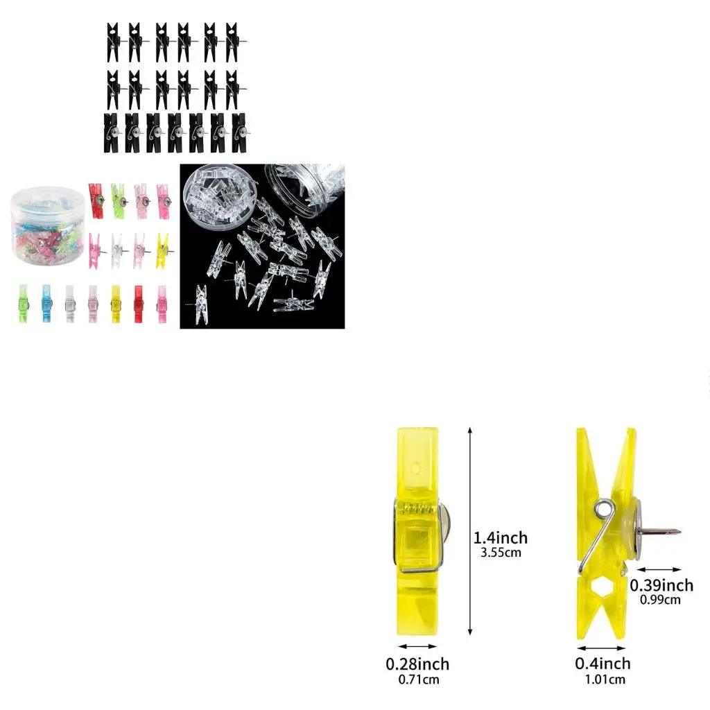 

Set of 20Pcs Colored Photo Clip Pushpins Set Home Kindergarten DIY Photo Wall Decoration Wedding Party Supplies