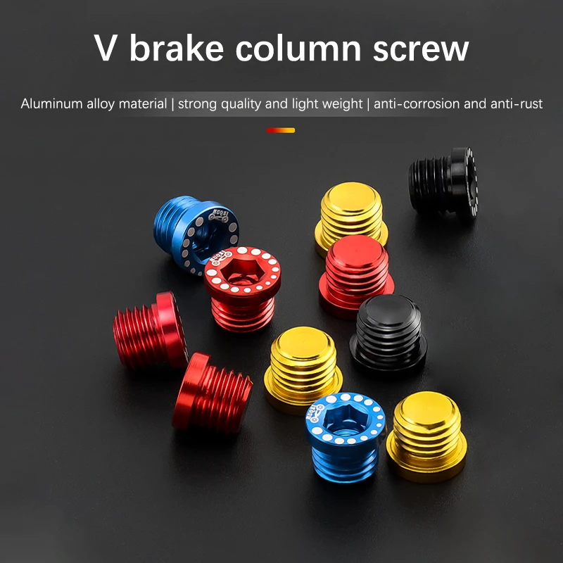 Smooth and Beautiful Bicycle Aluminum Screw Bolt For V Brake Hole V Brake Boss Cantilever Brakes Post Mount Screws M10*1.25 Bike