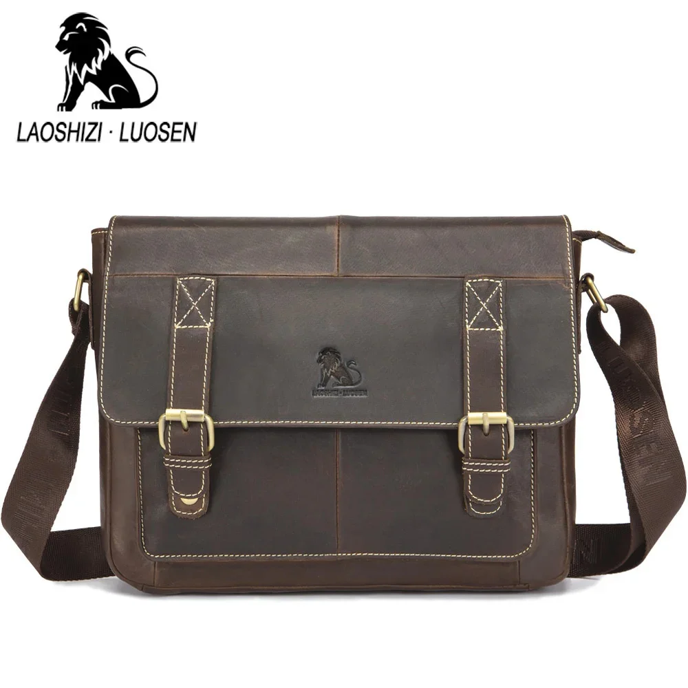 Shoulder Genuine Leather Business Laptop Bag Multifunction Small Crossbody Bags High Quality Cowhide Briefcases Men