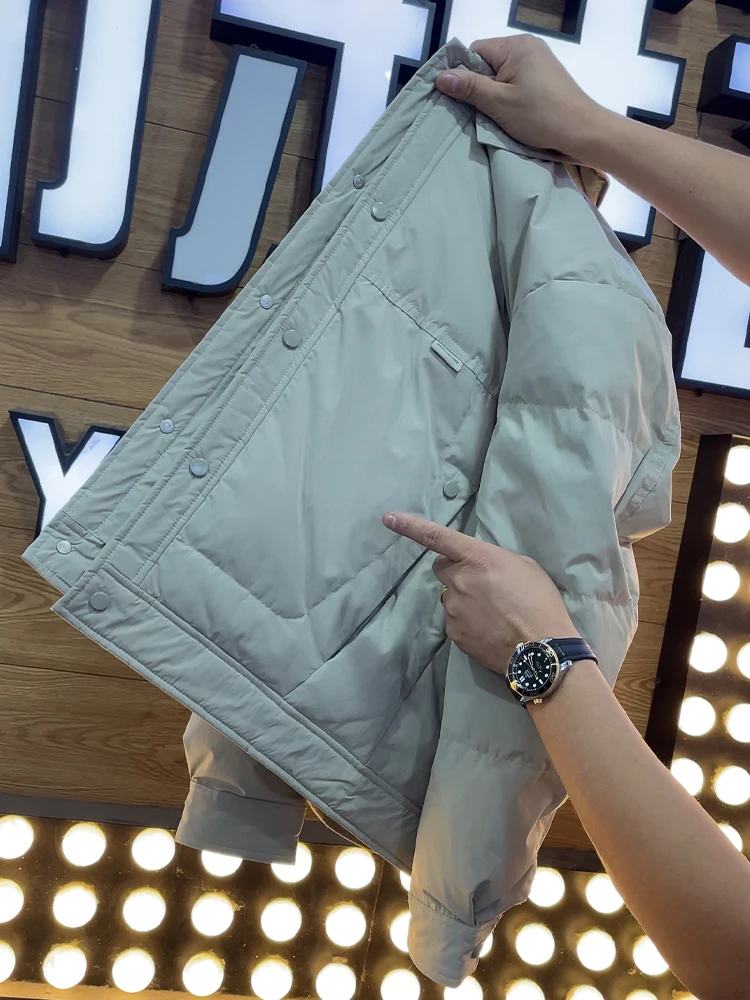 

Lightweight Warm Collared Men's down Jaet Winter Trendy Busin Casual ort Sle Du Feather Warmth Ci Casual Daily C...