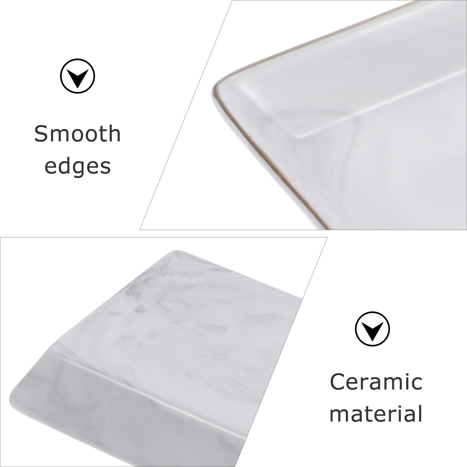 

Ceramic Marble Pattern Tray Rectangular Jewelry Storage Organizer for Necklaces Rings Bracelets Watches Ceramic Jewelry Plate