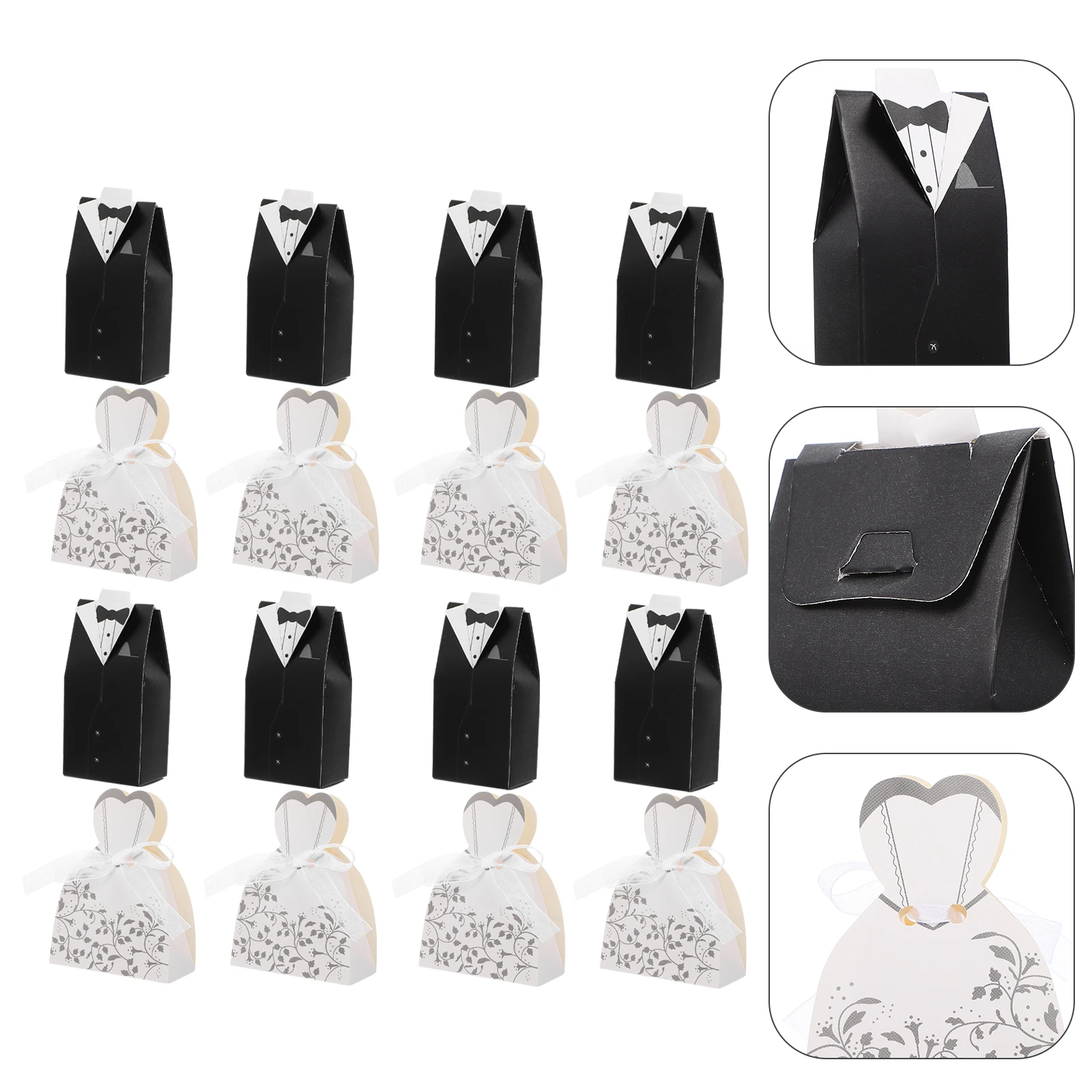 

100pcs Elegant Wedding Candy Exquisite Sweets Gift Cases Party Favor Boxes Bridal Shower Large Capacity Sweets Container