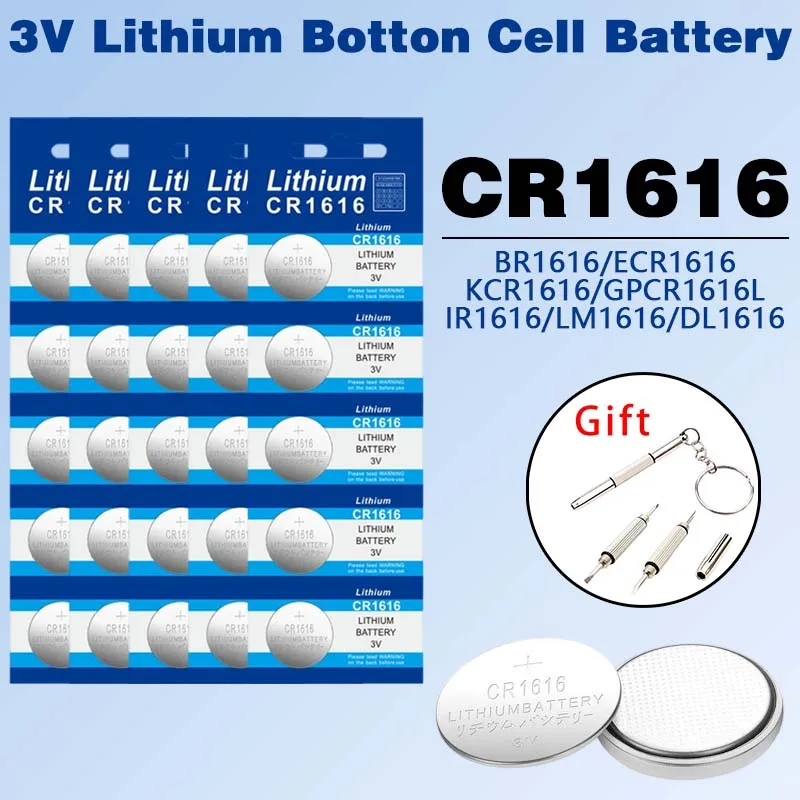3V CR1616 LM1616 DL1616 BR1616 5021LC Lithium Button Coin Cell Battery for Watch Remote Calculator Scale Car Key