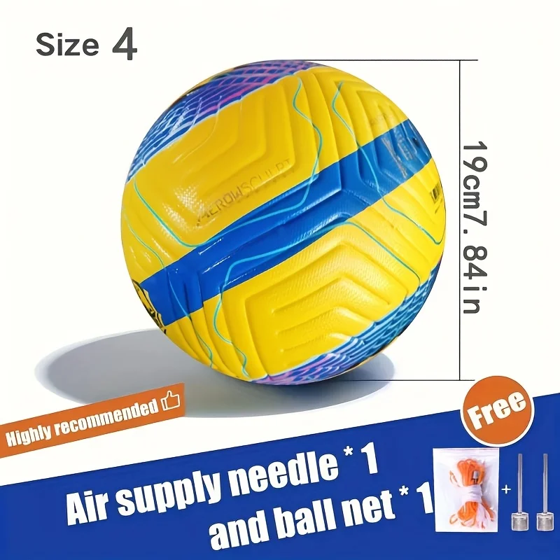 Size 4/5 PU Seamless Training Soccer Ball, Soft Durable Outdoor School Junior Team Amateur Daily Practice Match