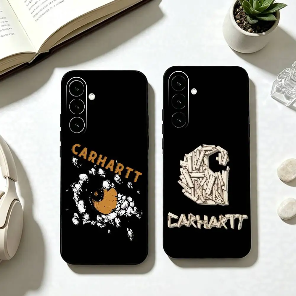 C-Carhartt Vintage Logo  Phone Case Black Silicone Soft For Samsung Galaxy A73,A72,A71,A70,A53,A52,A51