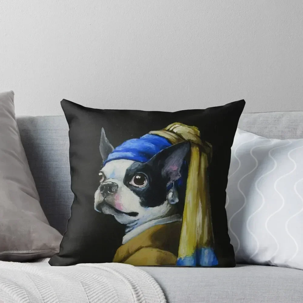 With a Pearl Earring Throw Pillow Anime Cushion Covers For Living Room Cushions Cover pillow