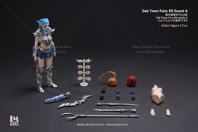 1/12 Oak Town Fairy Elf Guard White Suntan Girl Action Figure Mini Hand Model Weapon Ornament 17cm Delicate Figurine Collection