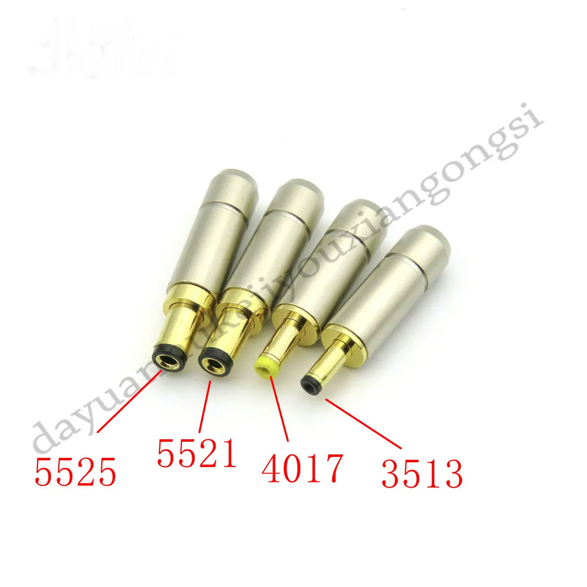 

Copper Housing Gold Plated 5.5 x 2.1/5.5 x 2.5/4.0x1.7/3.5 x 1.35 mm DC Power Male Plug for Welding Line