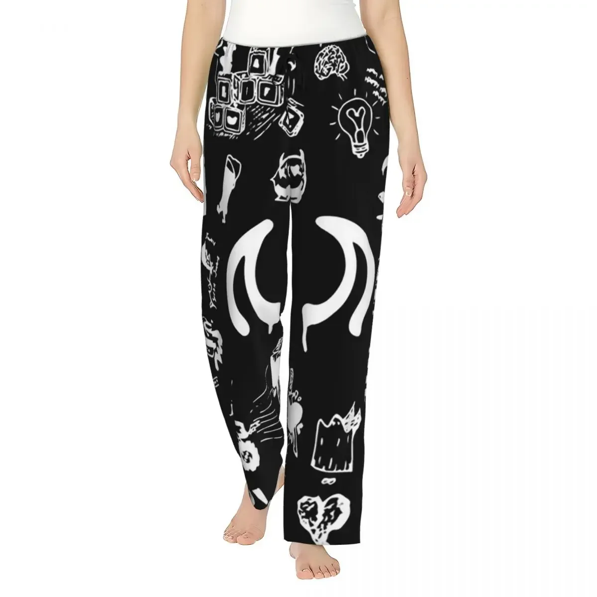 

Женские пижамные брюки с карманами и принтом Yungblud, для дома и сна