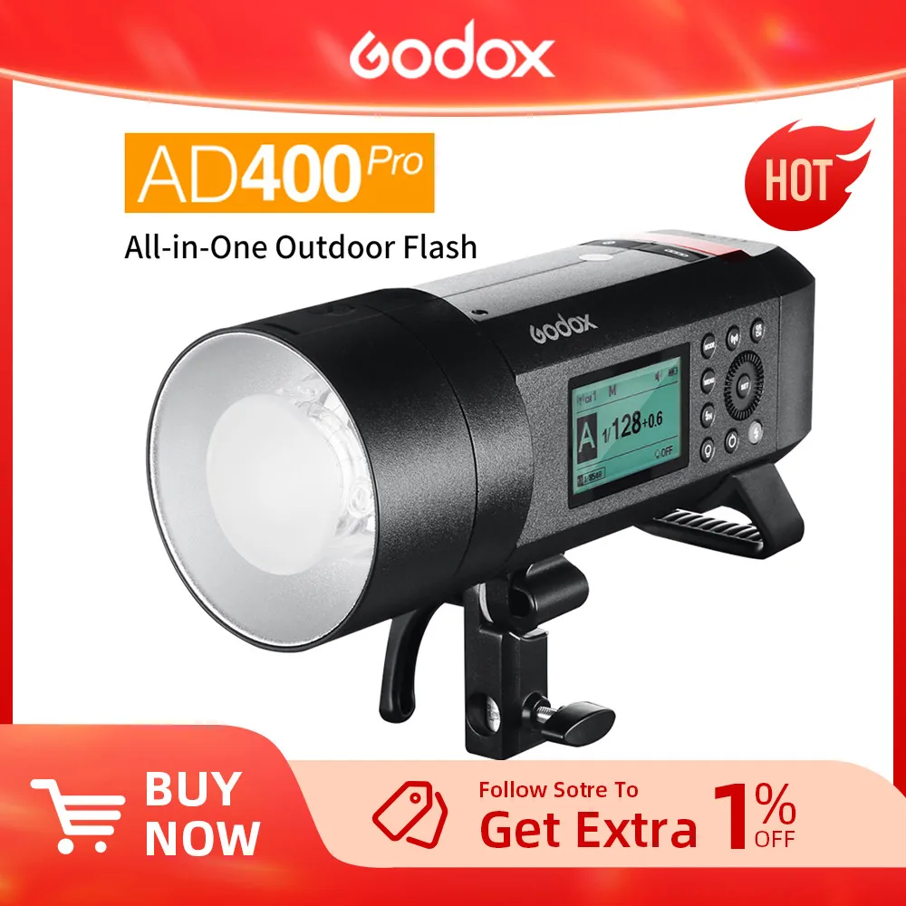 Godox AD400 Pro WITSTRO All-in-One Outdoor Flash AD400Pro Li-on Battery TTL HSS with Built-in 2.4G Wireless X System