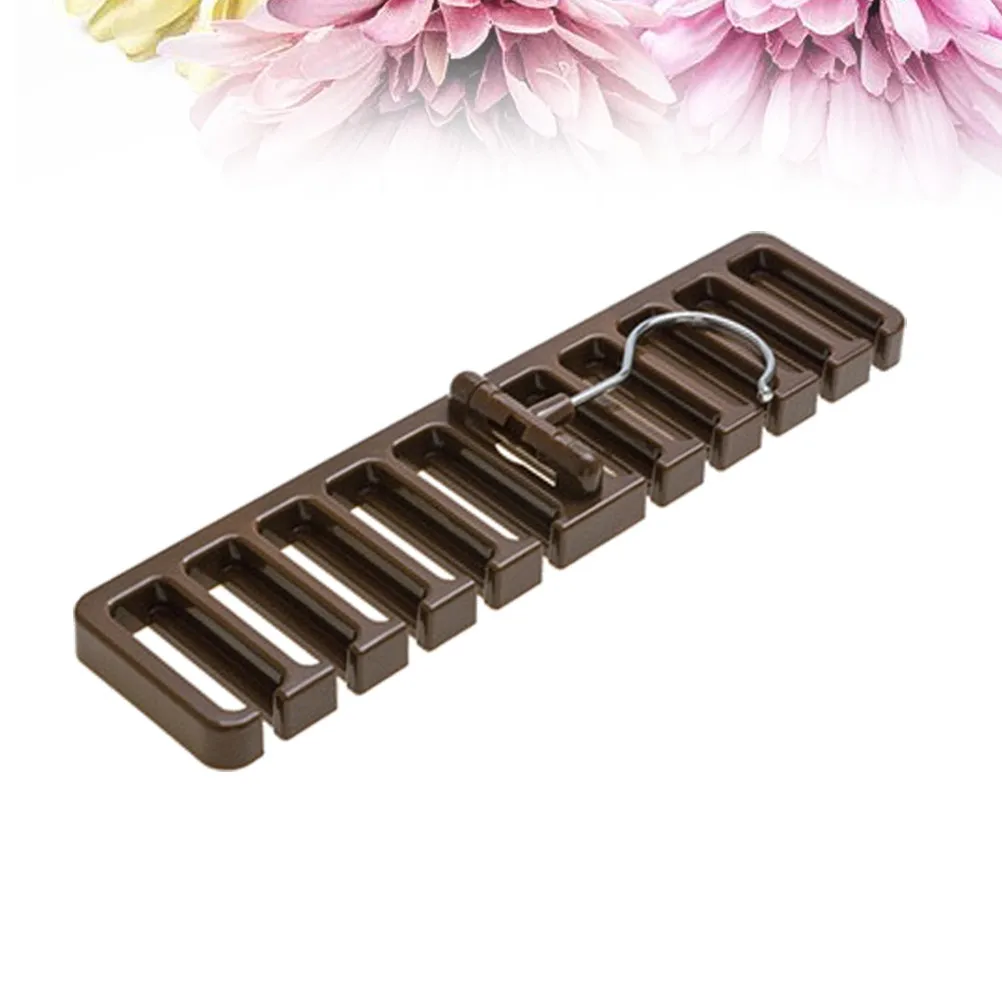 Brown Multi-Functional Belt Hanging Rack Space Saving Closet Organizer Tie Scarves Hanger ABS Iron Material