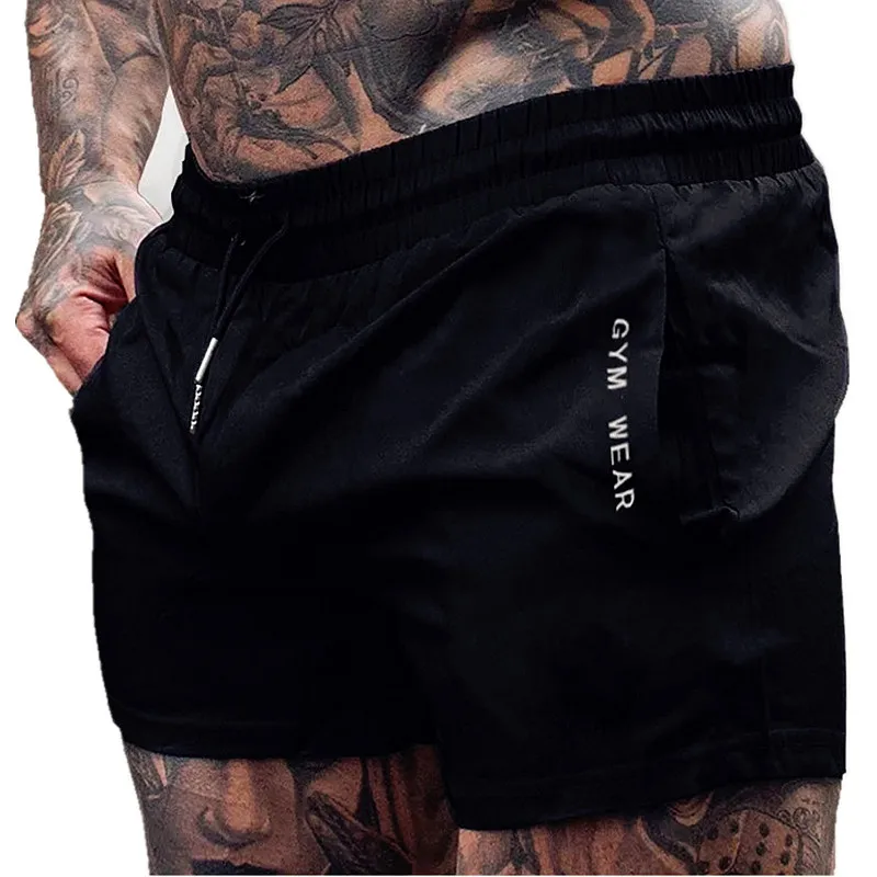 2024 Sports Trendy Quick-drying Three-point Pants Elastic Thin Running Pants Track And Field Training Pants Fitness Beach Shorts