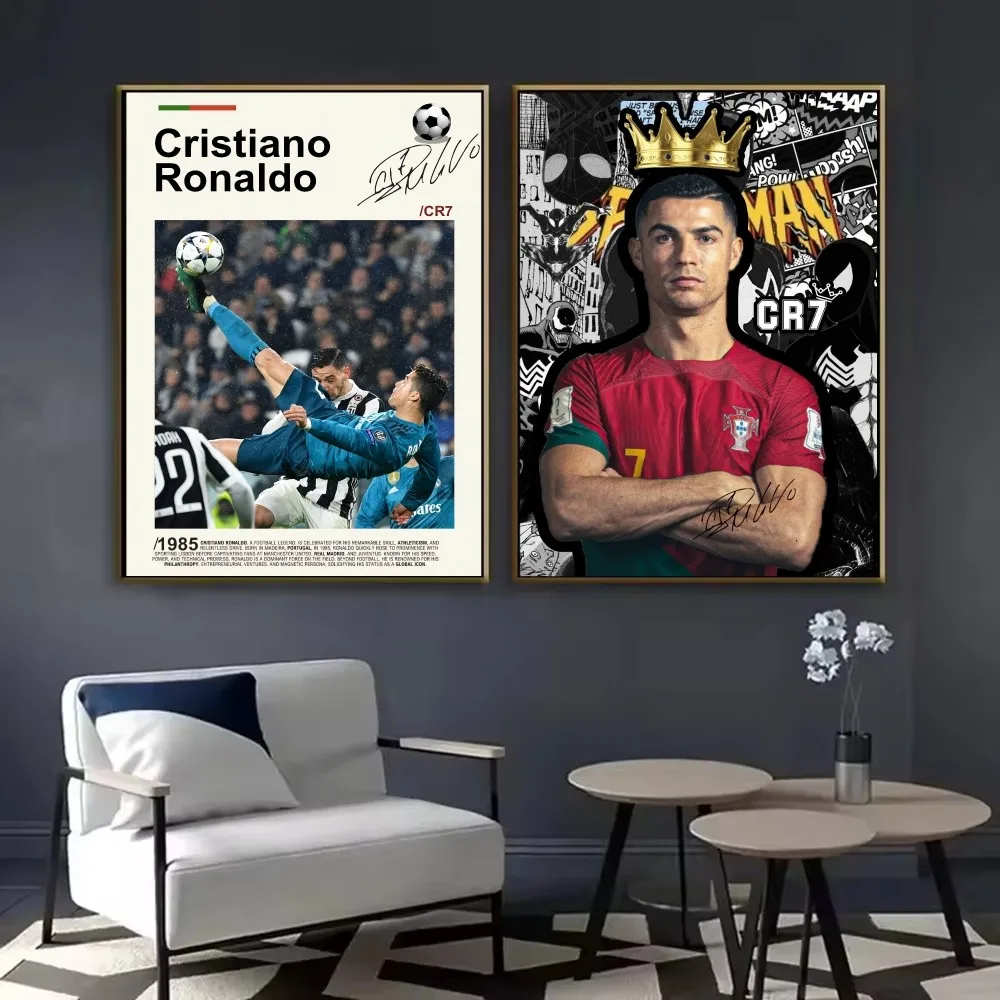 C-Cristiano CR7 R-Ronaldo  Poster HD art sticky wall waterproof home living room bedroom bar aesthetic decoration