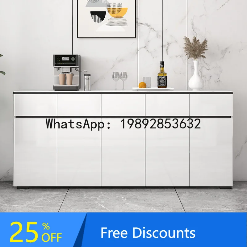 CZ Modern Minimalist Tea Cabinet Home Kitchen Storage Cabinet Living Room Wall-Mounted Side Storage Cabinet