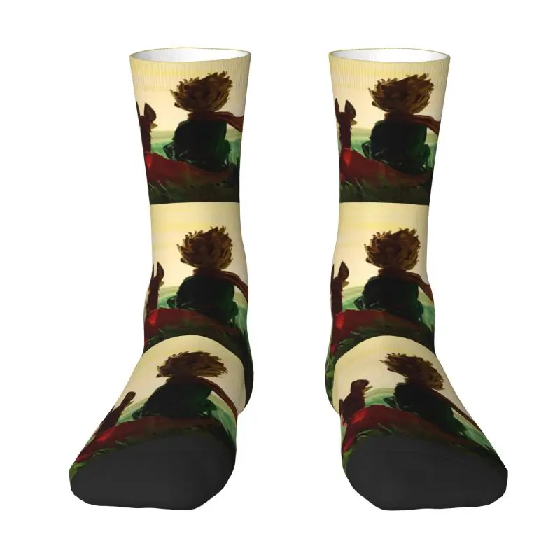 The Little Prince Fox Men Women Crew Socks Unisex Novelty 3D Printing Classic France Fairy Tale Fiction Dress Socks