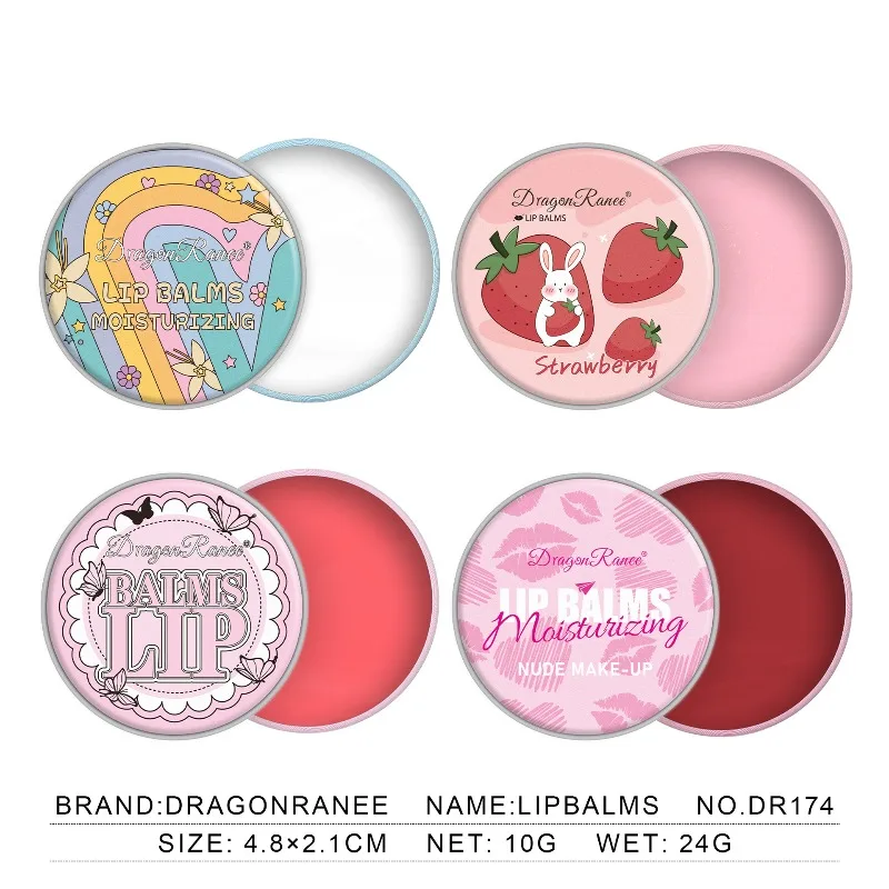 Balsam do ust nawilżający w puszce z naturalnym różowym kolorem, stały błyszczyk do ust dla kobiet i dziewcząt, do pielęgnacji suchej skóry ust na co dzień, uroczy, kieszonkowy rozmiar.