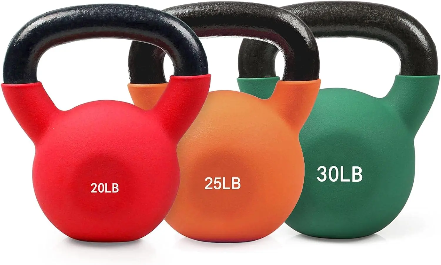 

Набор чугунных гирь с неопреновым покрытием - 20 фунтов, 25 фунтов, 30 фунтов для домашних тренировок и силовых упражнений