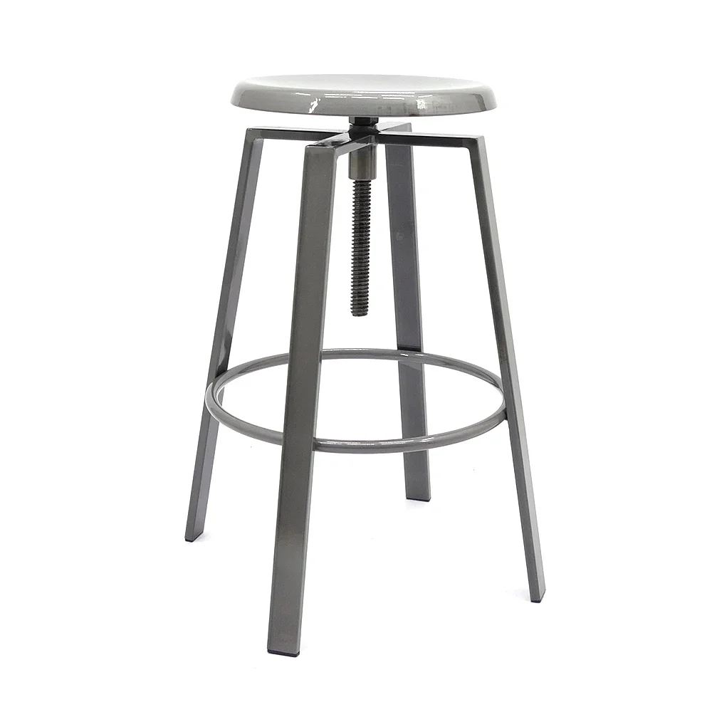 Factory Price Industrial Vintige Adjustable Metal Bar Stool Retro Round Kitchen Bar Stool Manufacturer for Coffee Shop and Bar