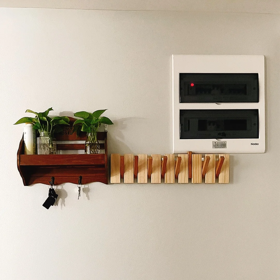 

Modern Minimalist Wood Wall Mount Coat Rack 8 Hooks for Entryway, Bathroom, Bedroom Keep Your Space Stylish & Organized