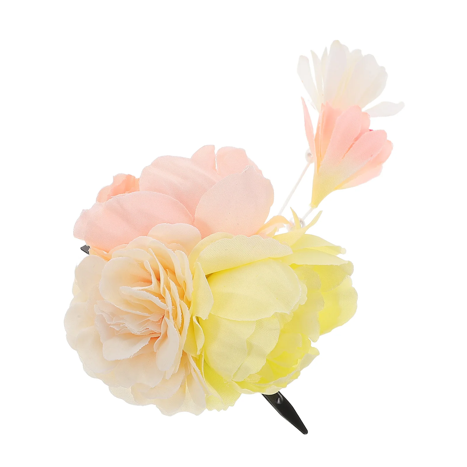 

Kimono Waist Rope Japanese Style Flower Hair Clip Yellow Tassel Floral Hairpin Traditional Hair Accessory for Women